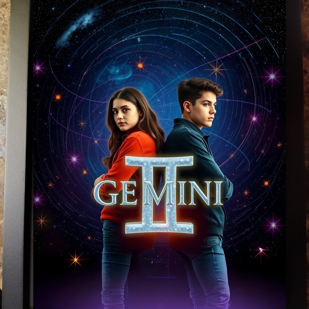 Gemini II Poster with Astral Design In A Glass Front Frame 8x10